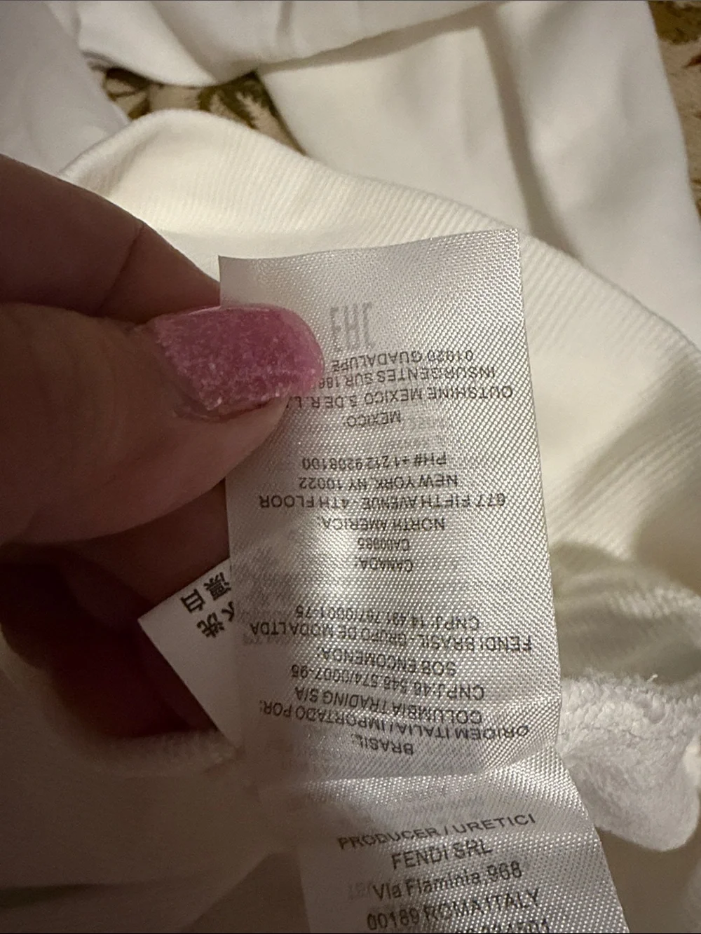 Fendi White Crewneck Sweatshirt with Yellow-Accent Logo